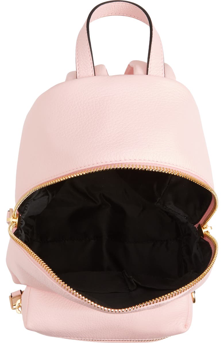 Moschino Logo Leather Backpack, Alternate, color,