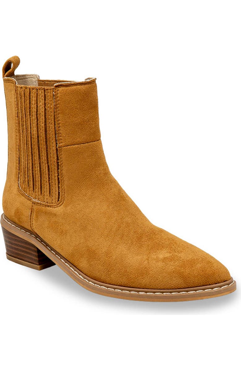 CHASE AND CHLOE Western Block Heel Chelsea Boot, Main, color, Tan