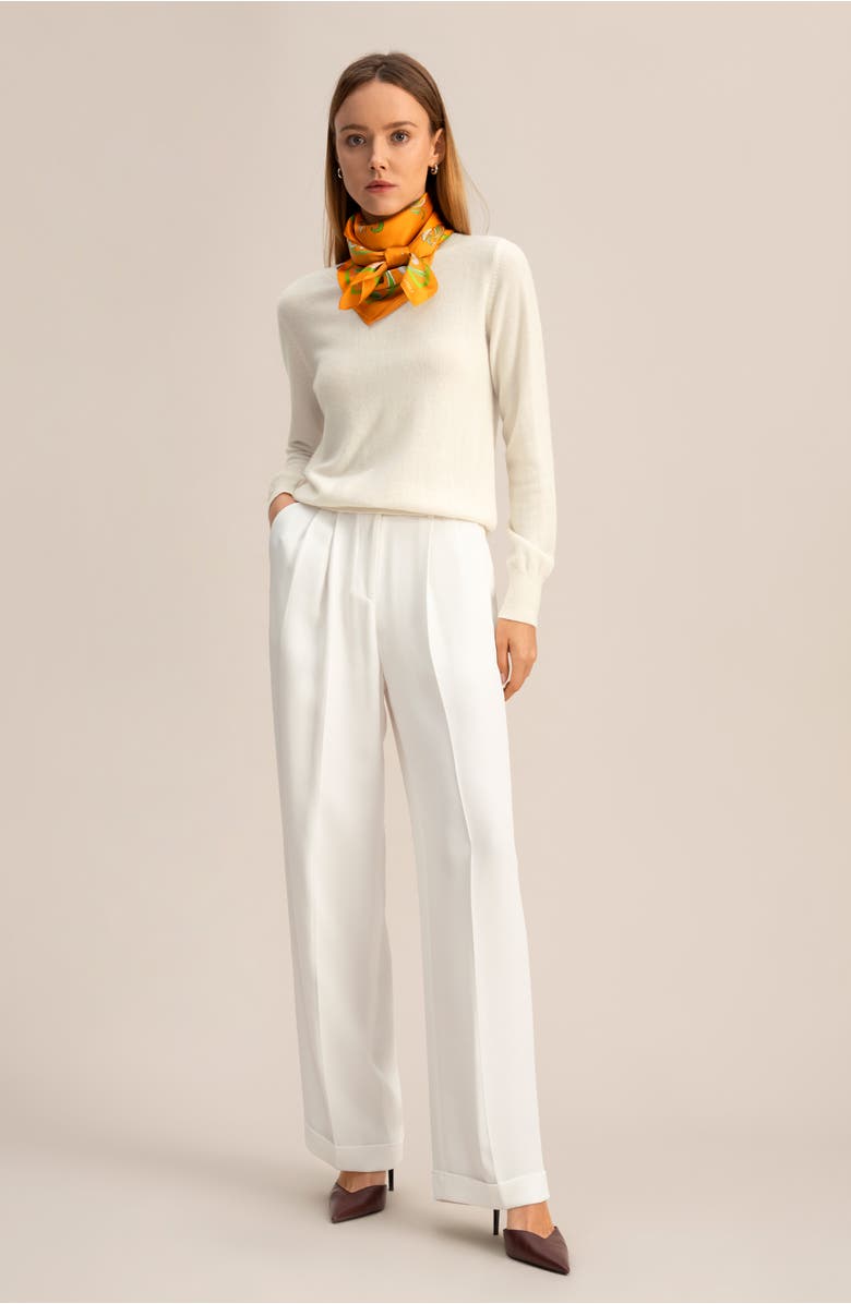 Lilysilk Women's Cashmere Super Soft Crewneck Sweater, Alternate, color, Natural White