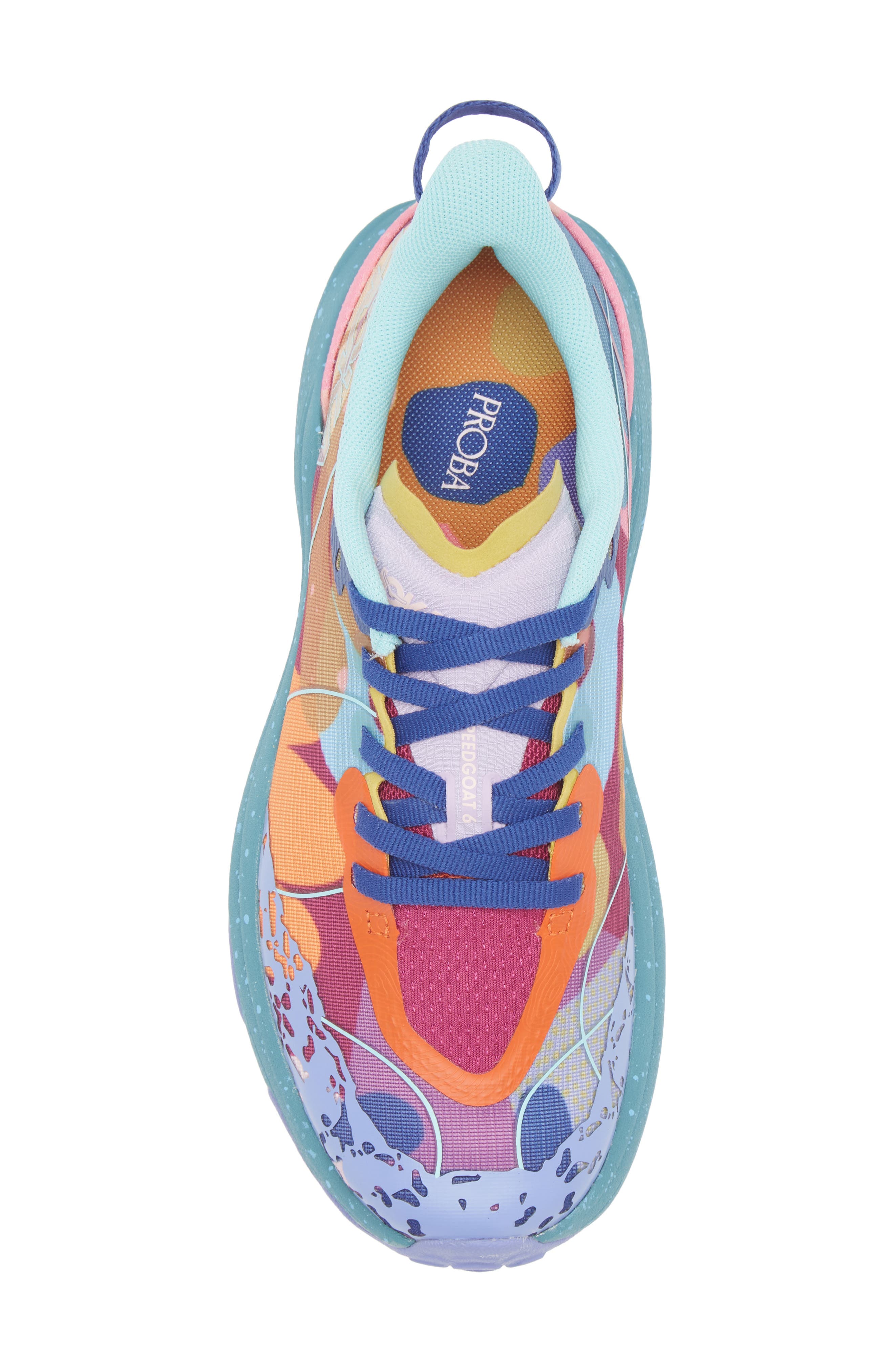 HOKA Kids' Speedgoat 6 Studio Proba Trail Running Shoe, Alternate, color, Rouge / Aegean Blue