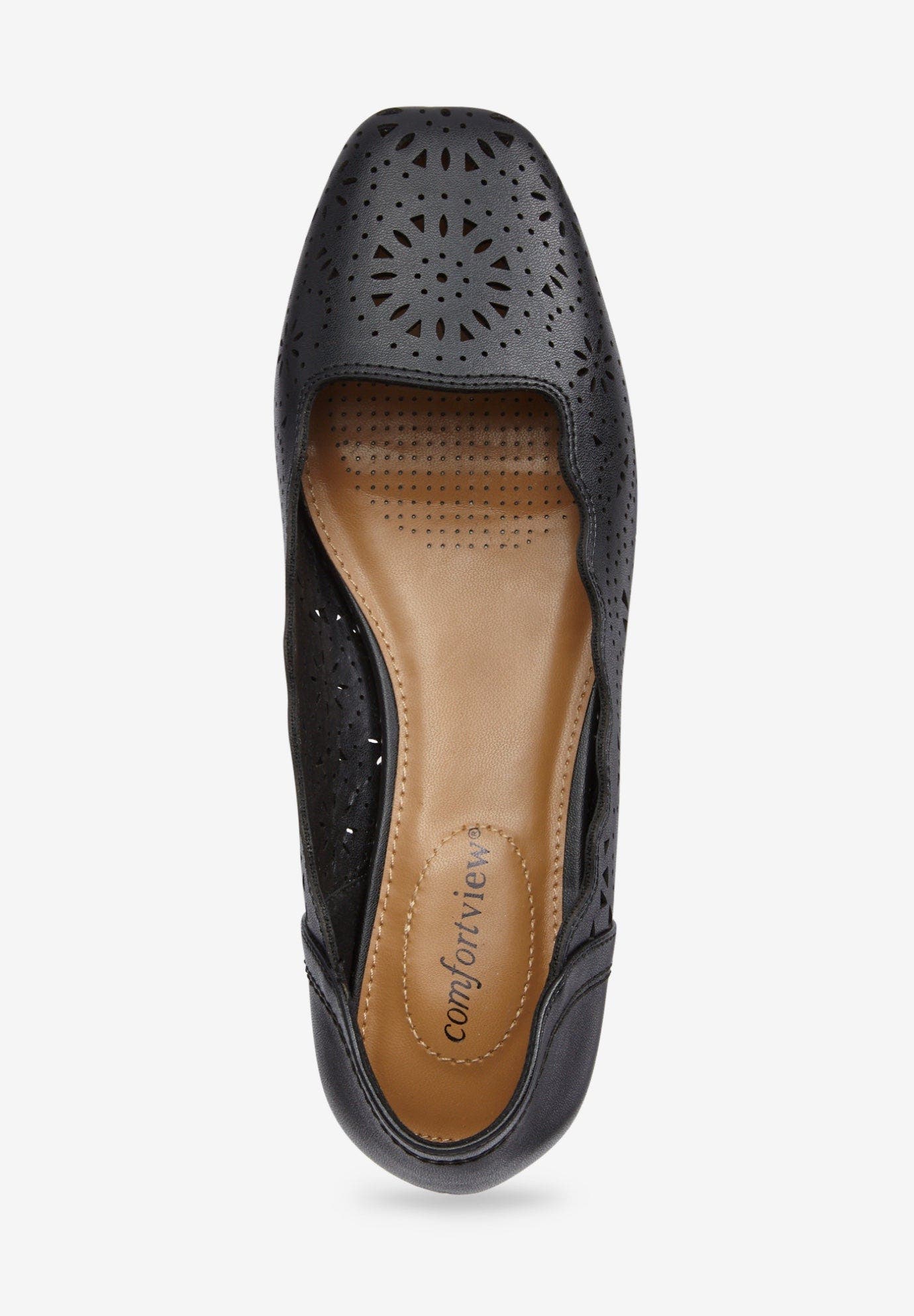Comfortview The Laurell Slip On Flat, Alternate, color, Black