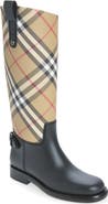 Burberry Cavalier Check Rain Boot