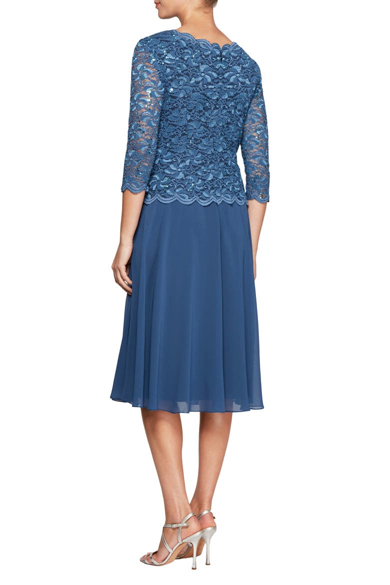 Faux Two-Piece Cocktail Dress, Alternate, color, WEDGEWOOD