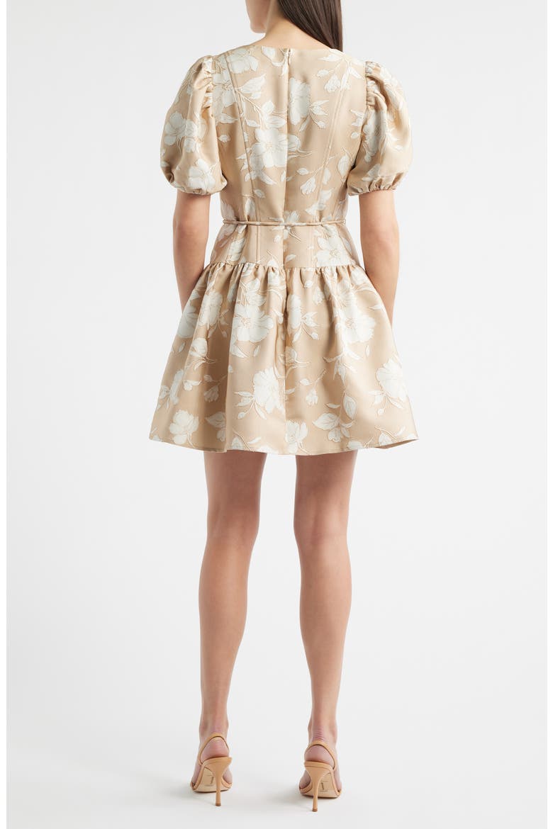 Floral Jacquard Minidress, Alternate, color, WHITE DOVE/ LATTE