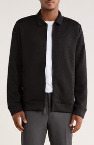 Perry Ellis Geometric Texture Full Zip Jacket