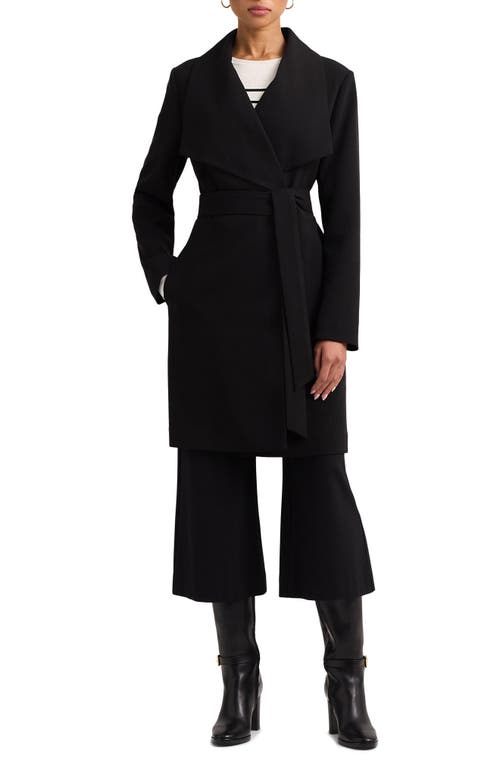 Ralph Lauren Lauren  Drape Front Crepe Jacket In Black