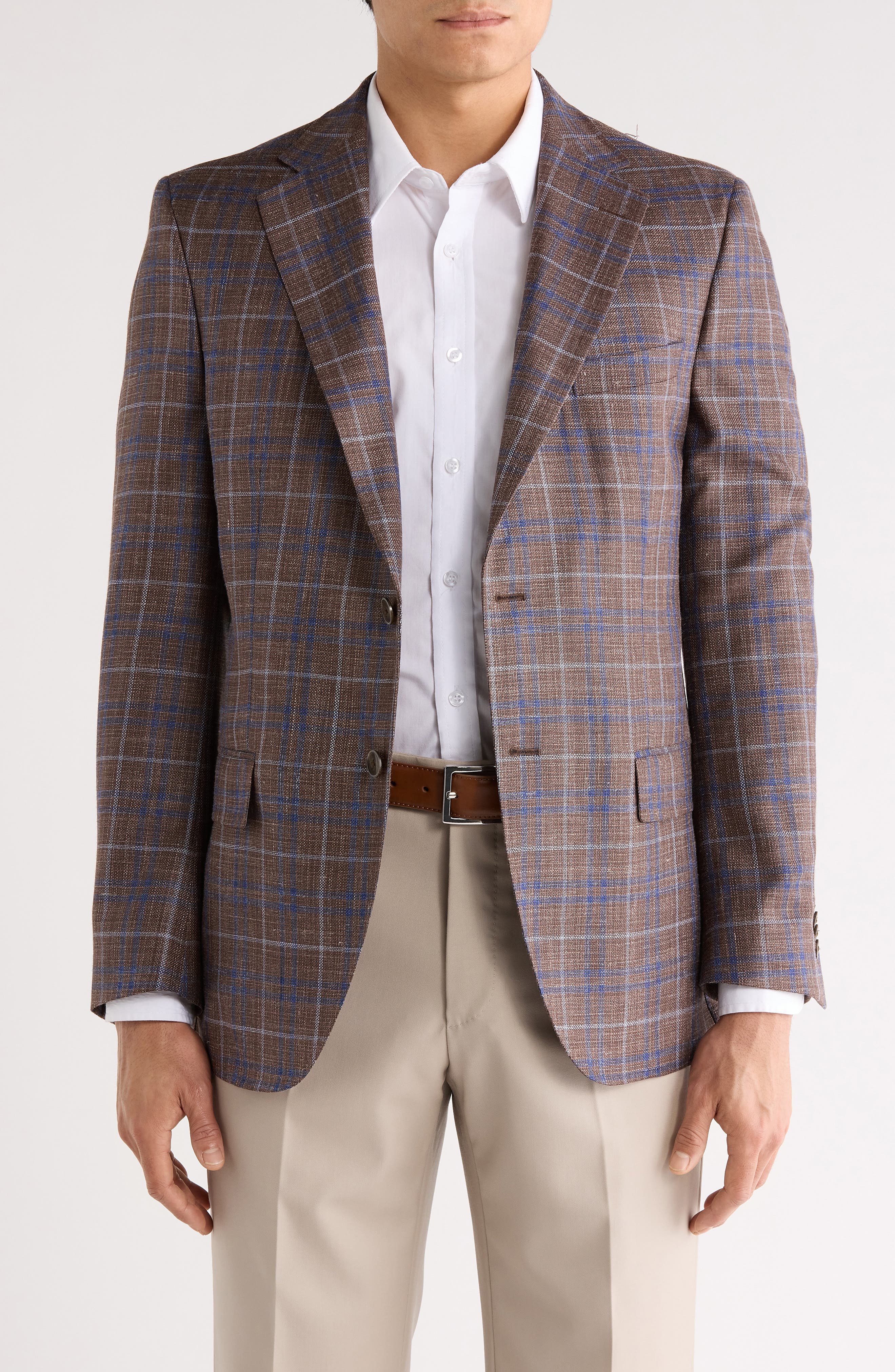 Peter Millar Plaid Wool Blend Sport Coat