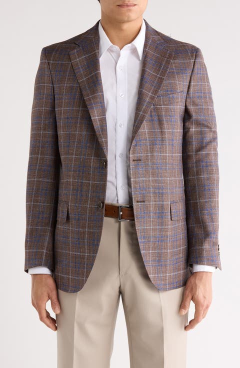 Plaid Wool Blend Sport Coat