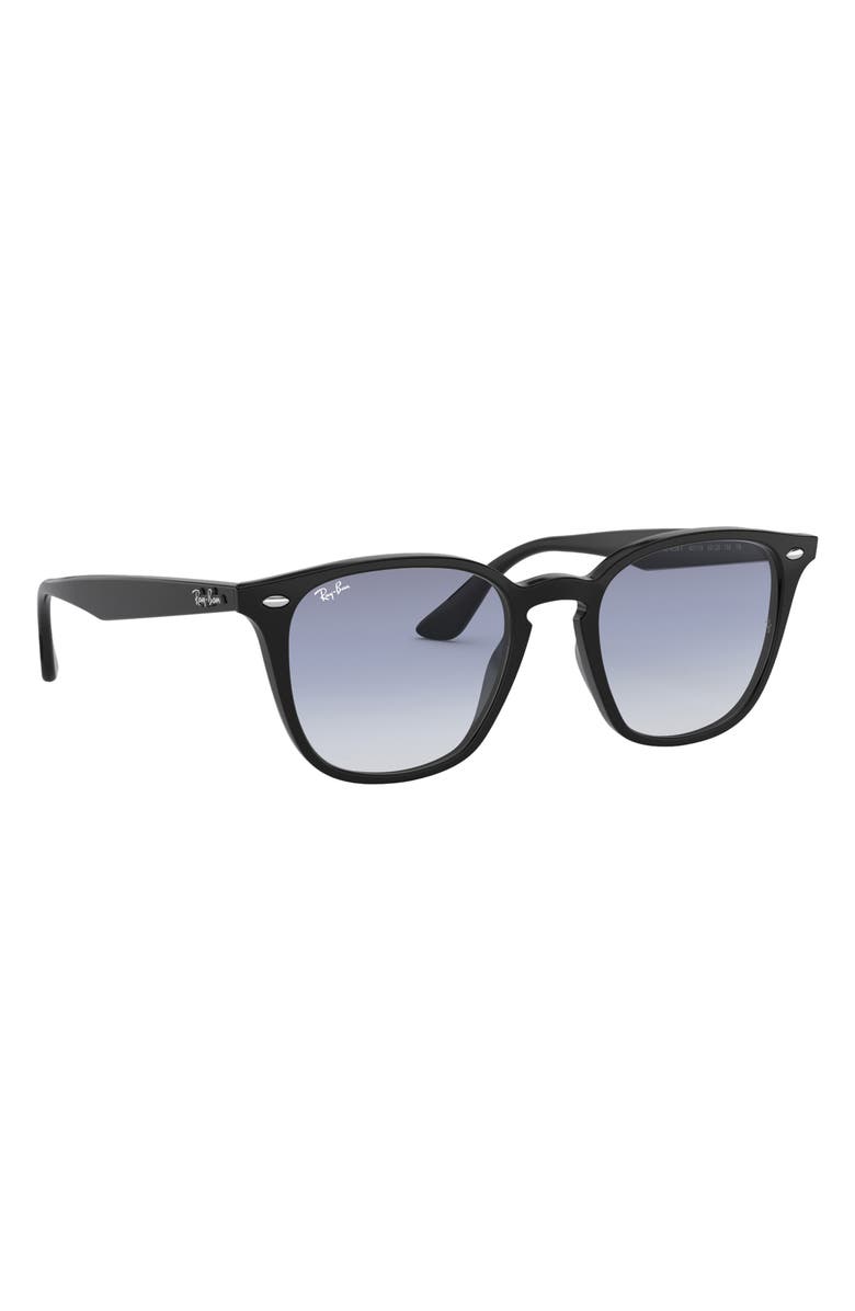 Ray-Ban 52mm Square Sunglasses, Alternate, color, Black / Light Blue