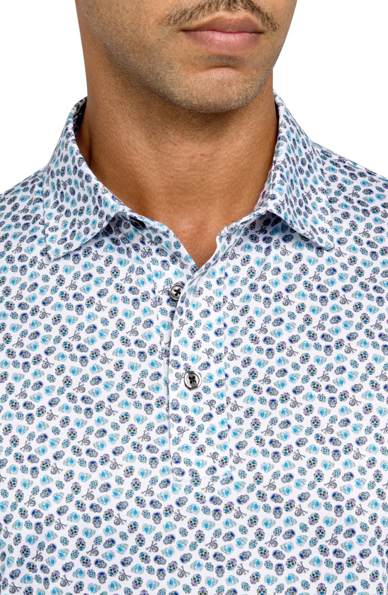 CONSTRUCT Regular Fit Micro Mexi Skulls Print Recycled Performance Golf Polo, Alternate, color, Multi