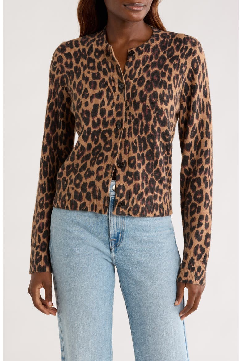 Millie Leopard Print Cardigan, Main, color, LEOPARD