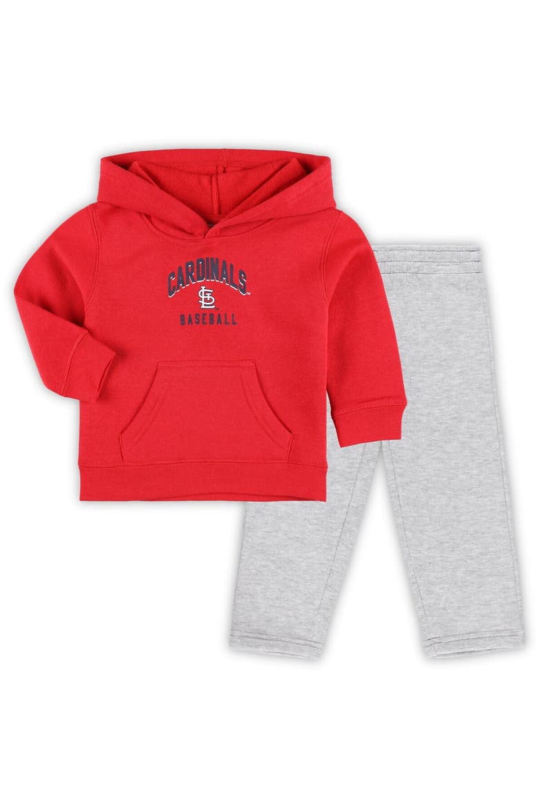 Infant Red/Heather Gray St. Louis Cardinals Play by Play Pullover Hoodie & Pants Set, Main, color, Red