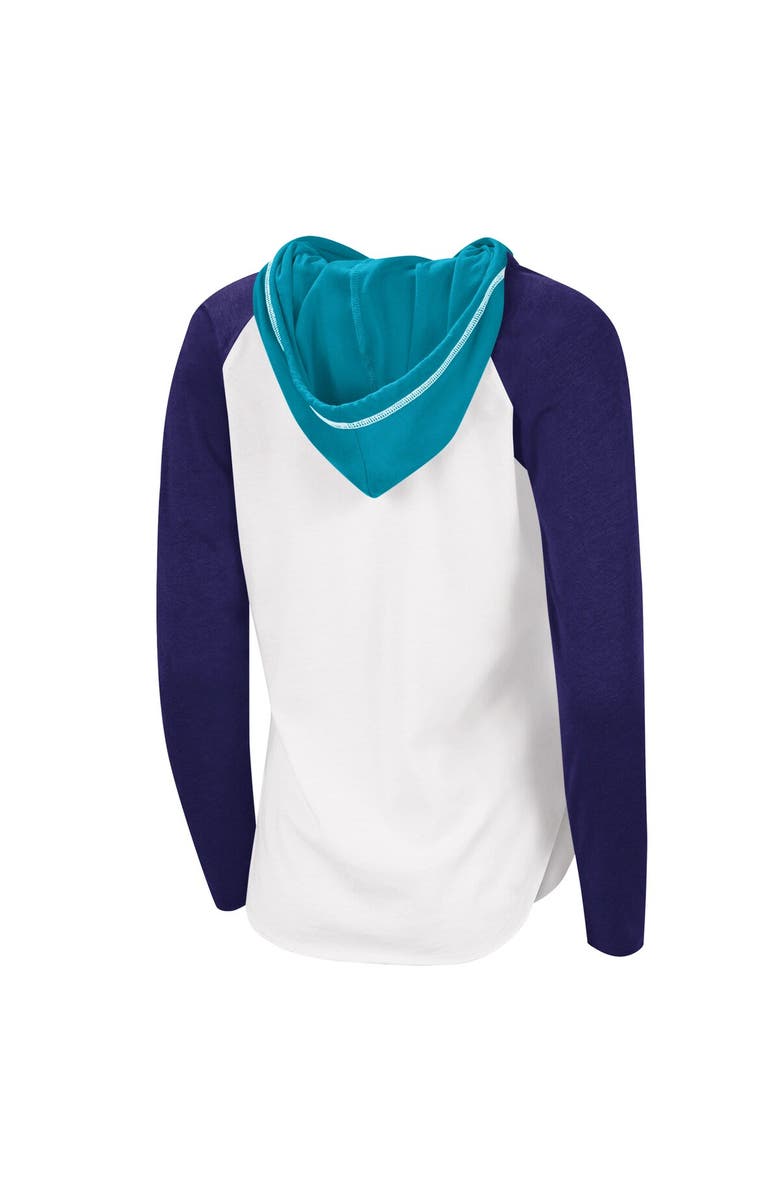 G-III 4HER BY CARL BANKS Women's G-III 4Her by Carl Banks White Charlotte Hornets MVP Raglan Hoodie Long Sleeve T-Shirt, Alternate, color, 
