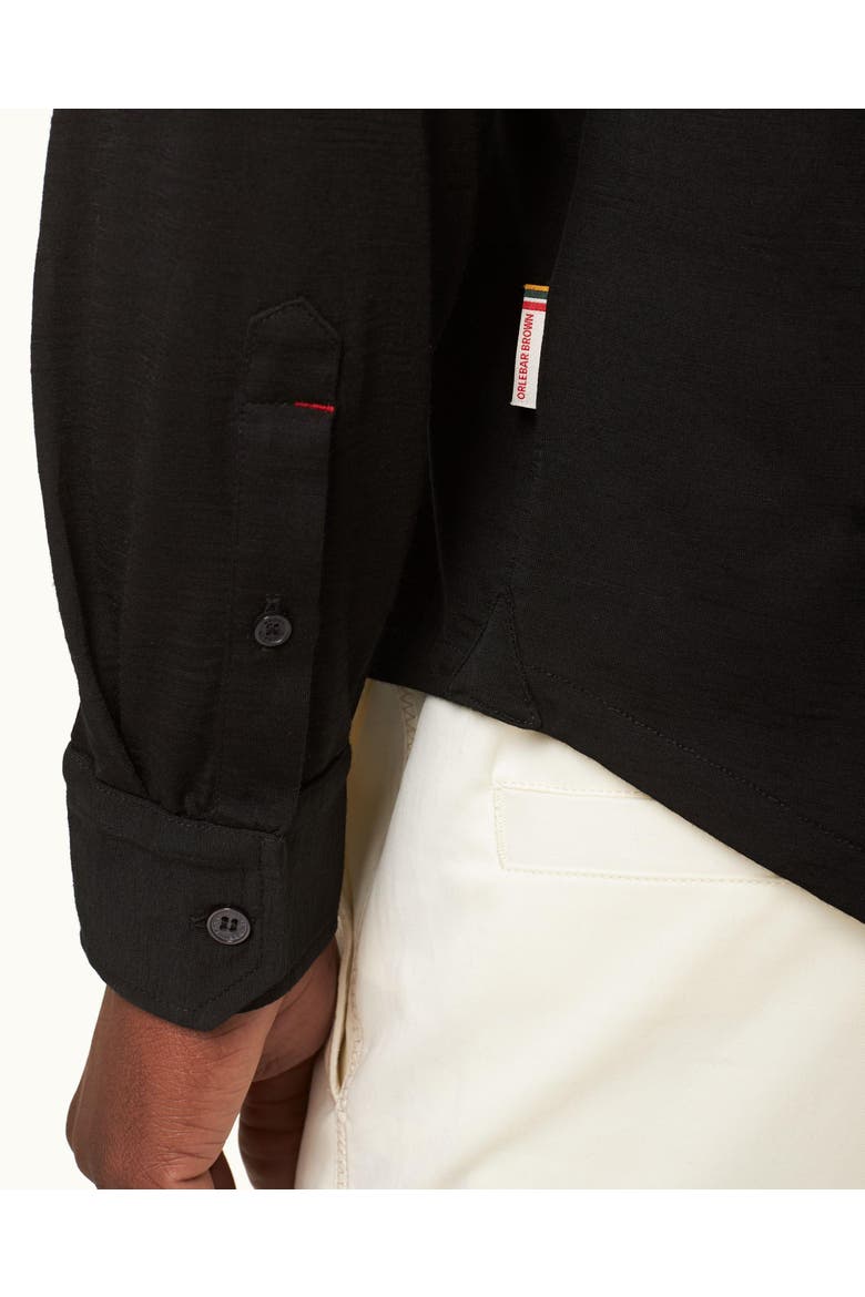 Giles Merino Tailored-Fit Shirt, Alternate, color, Black