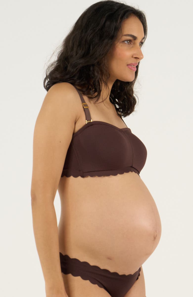 Cache Coeur Skin Maternity And Nursing Invisible Bandeau Bra DD/3D Cup, Alternate, color, Chocolate