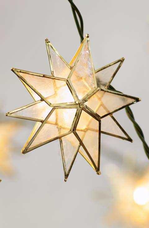 Capiz Star Lighted Garland