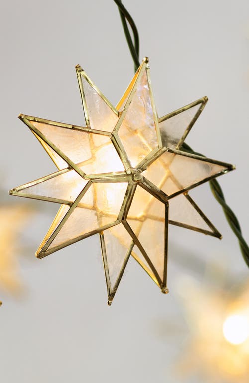 Balsam Hill Capiz Star Lighted Garland in Gold  product