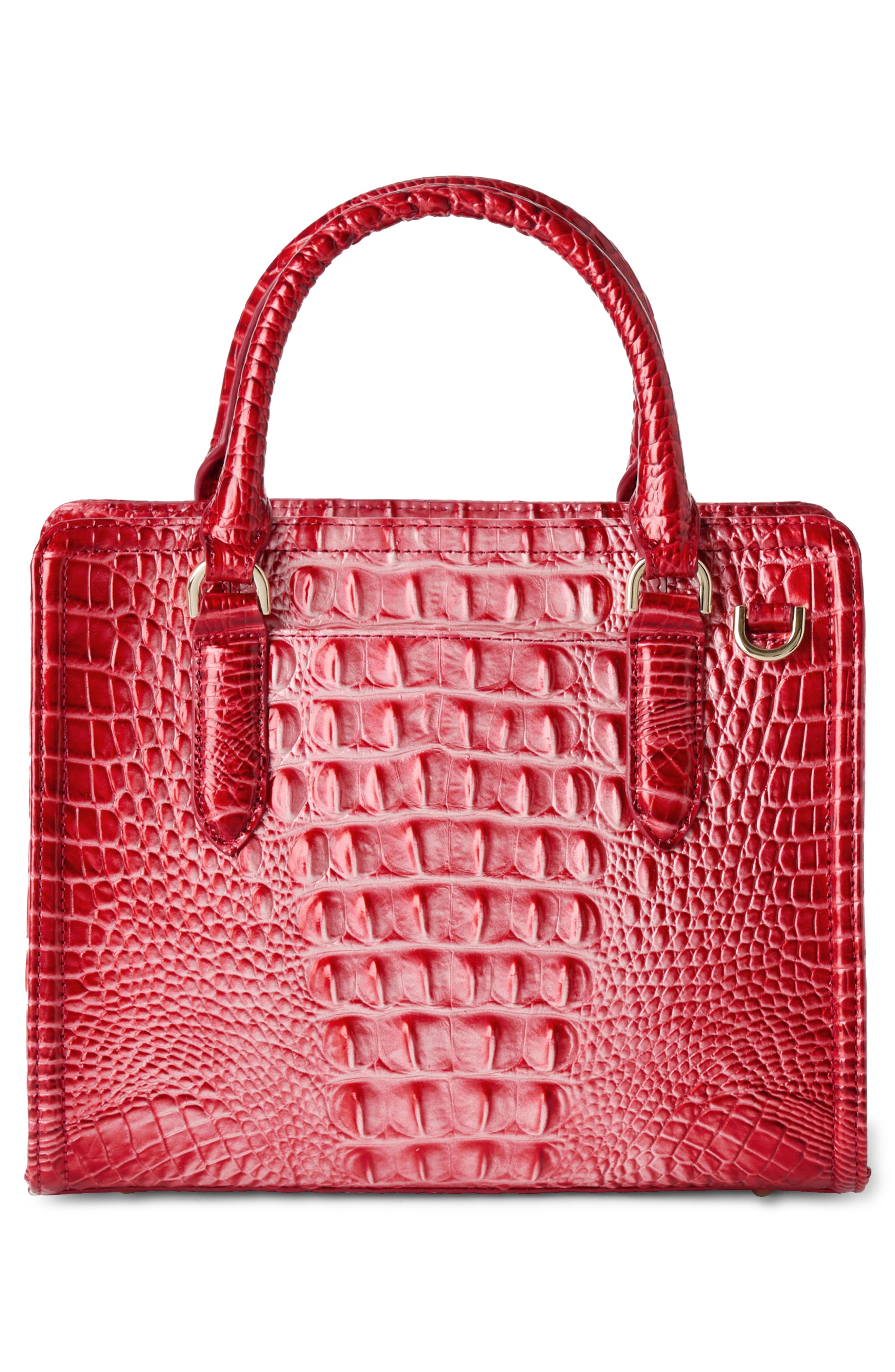 Brahmin Cami Croc Embossed Leather Satchel, Alternate, color, 
