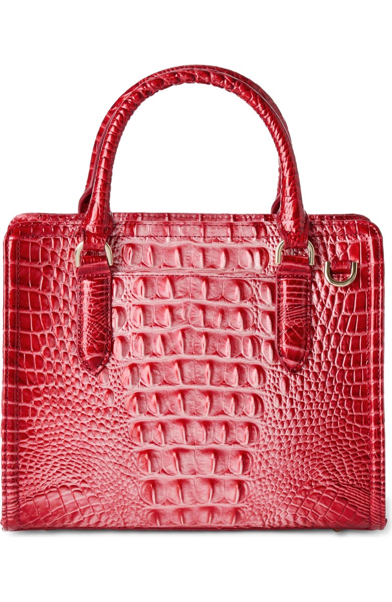Brahmin Cami Croc Embossed Leather Satchel, Alternate, color,
