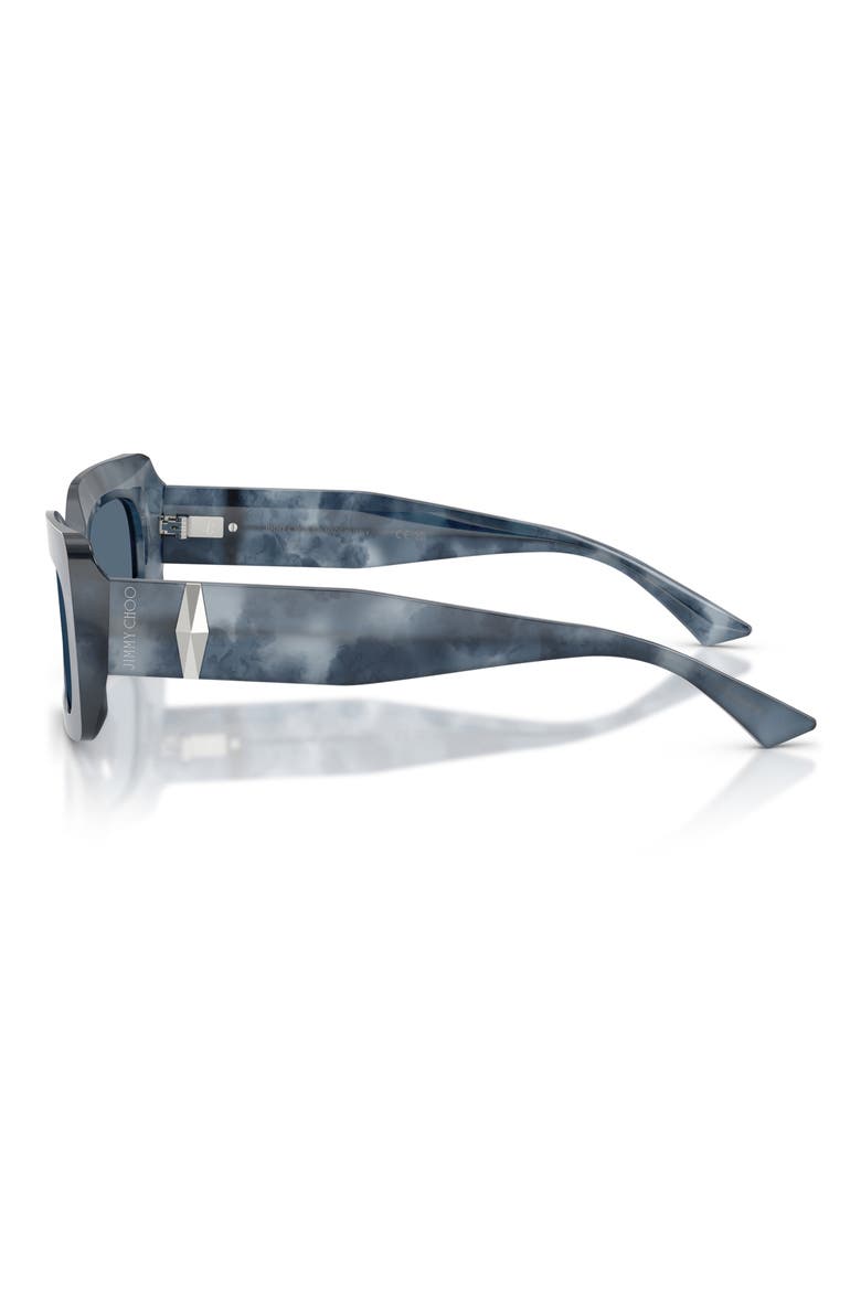 53mm Rectangular Sunglasses, Alternate, color, NAVY BLUE HAVANA / DARK BLUE