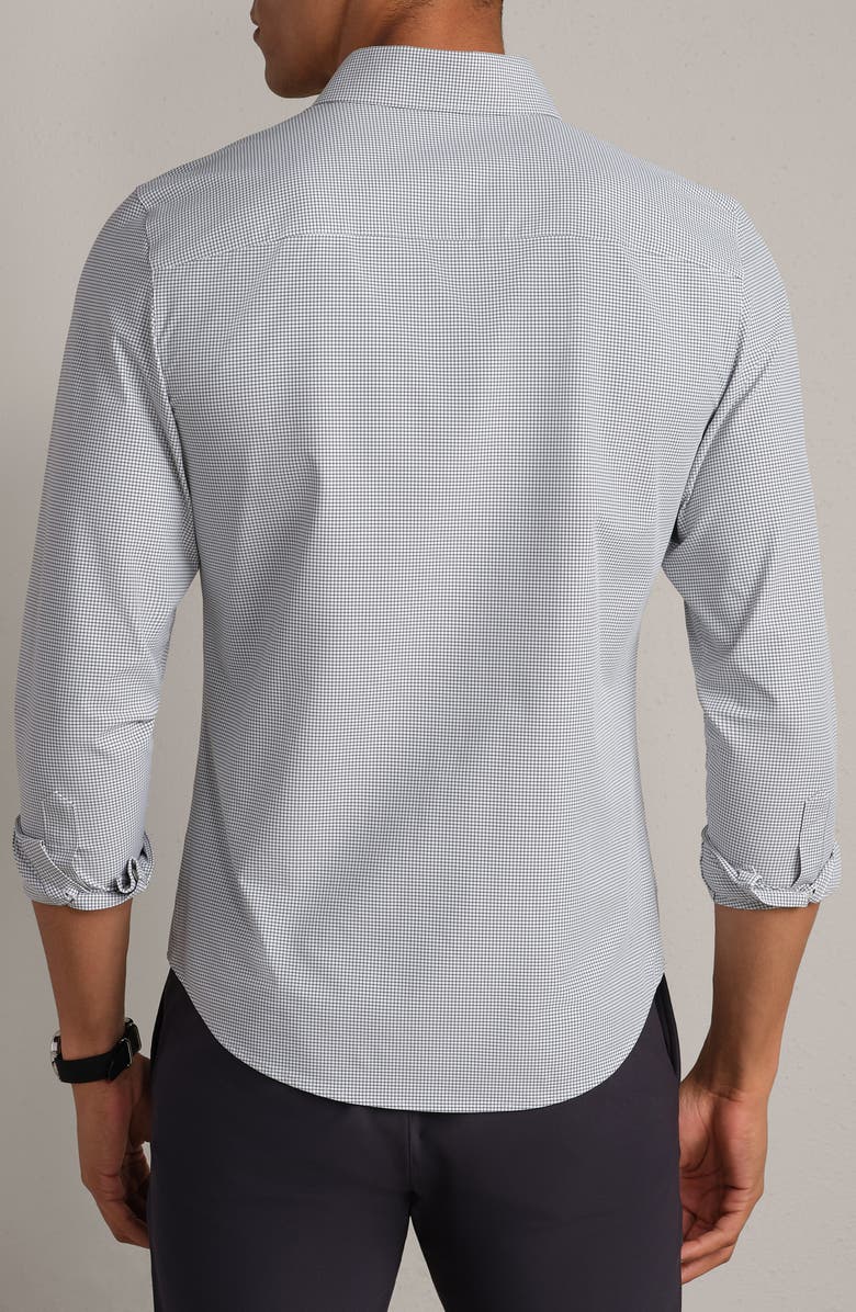 Rhone State of Mind Grid Check Slim Fit Button-Up Shirt, Alternate, color, Lichen Green Grid