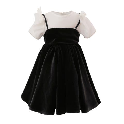 Onyx Velvet Bow Dress