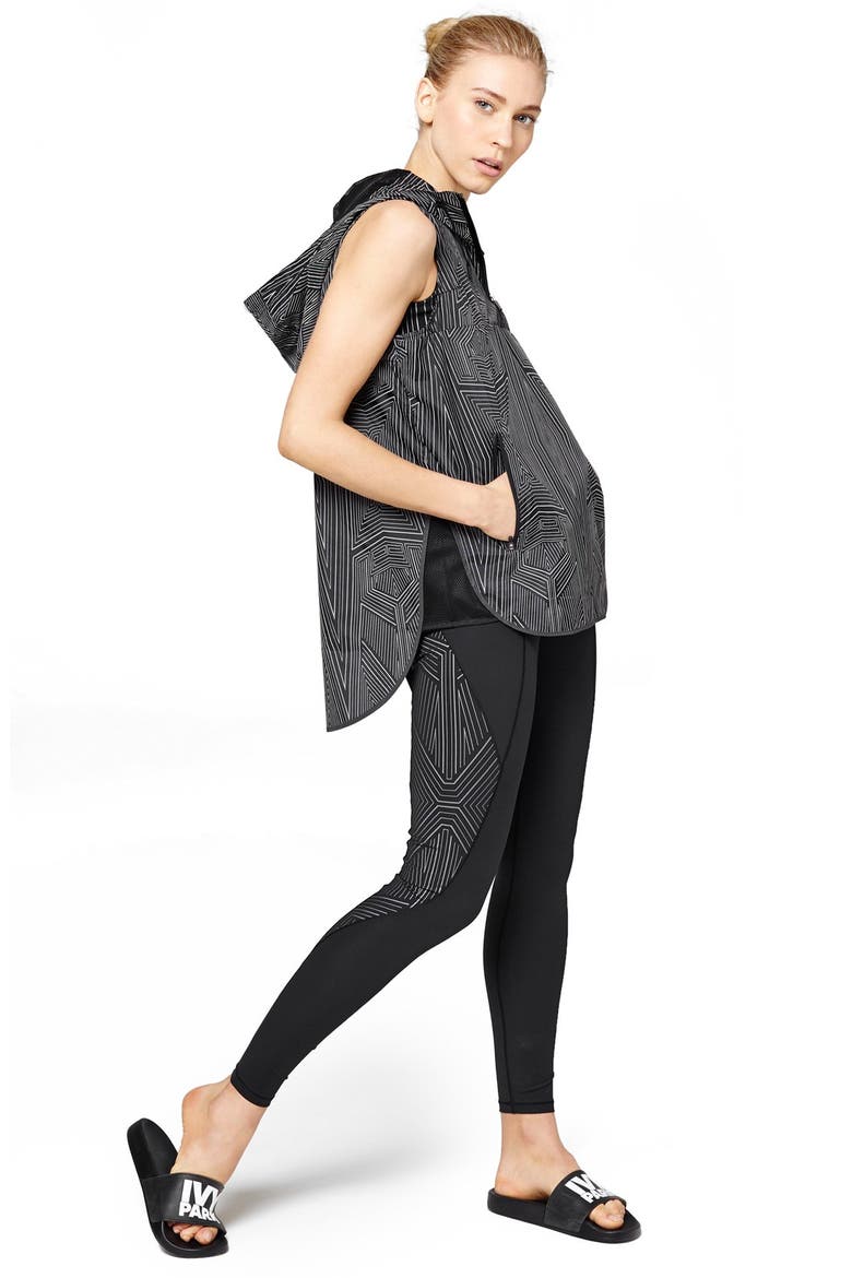 V-Waistband Reflective Leggings, Alternate, color, BLACK