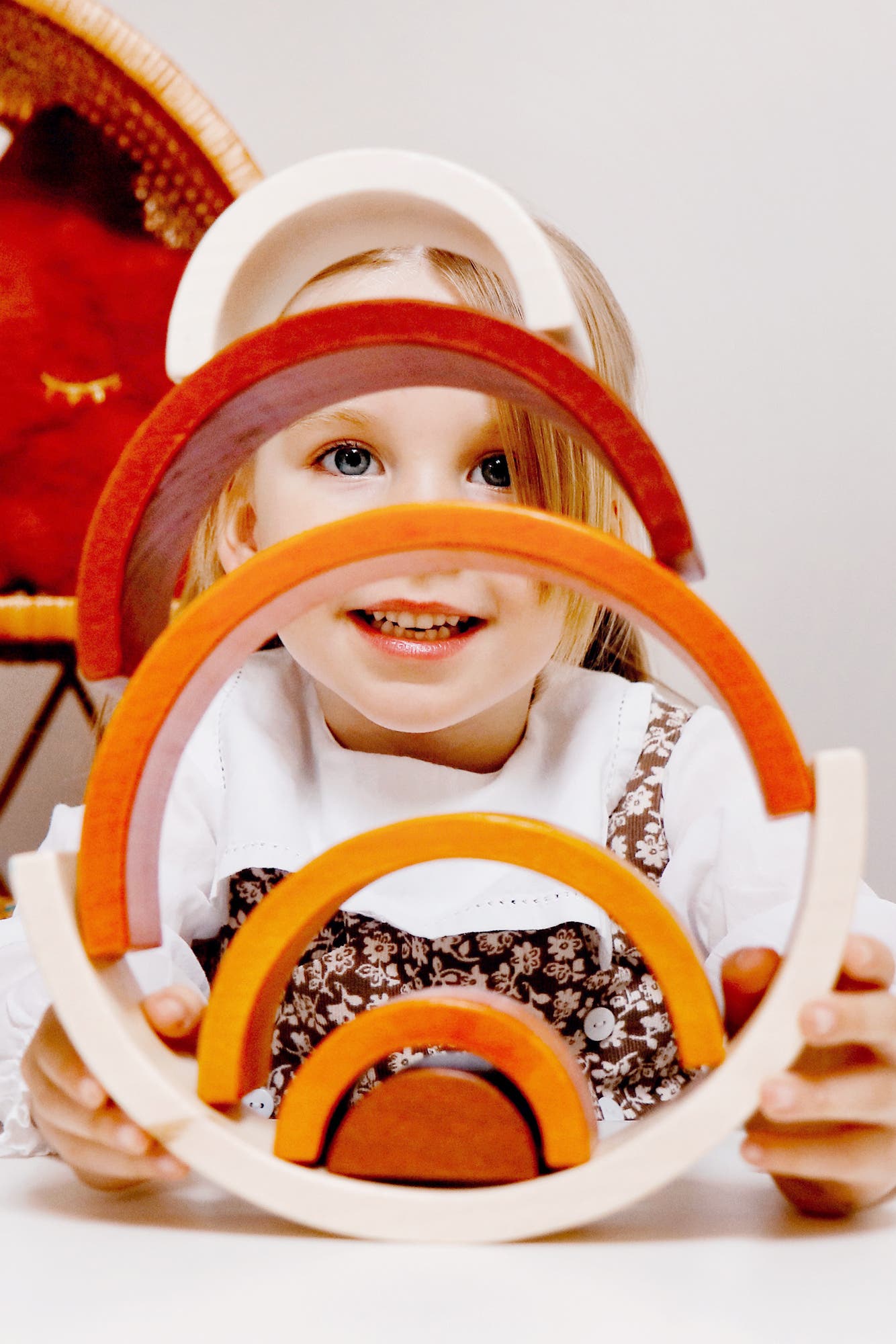 Bigjigs Toys Natural Stacking Rainbow | Nordstrom