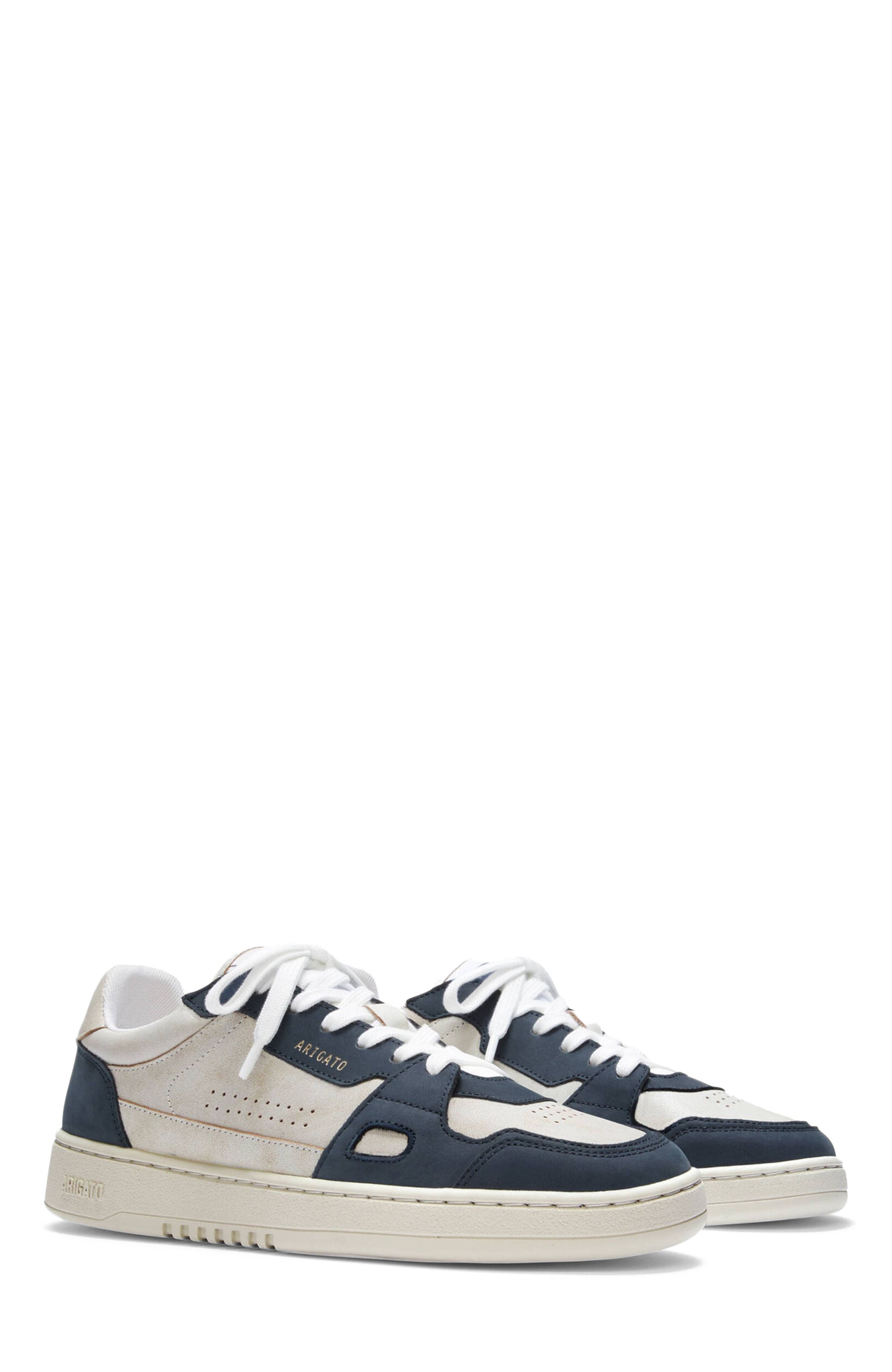 Axel Arigato Dice Lo Cracked Leather Sneaker, Alternate, color, Beige/Blue