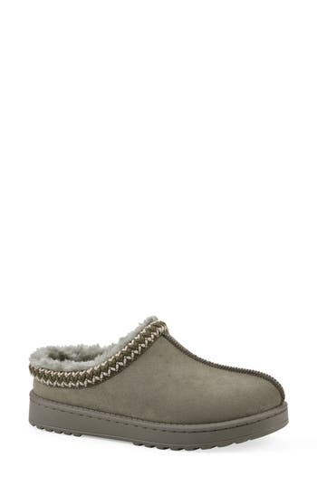White Mountain Footwear Icebin Faux Shearling Lined Clog Slipper In Gray