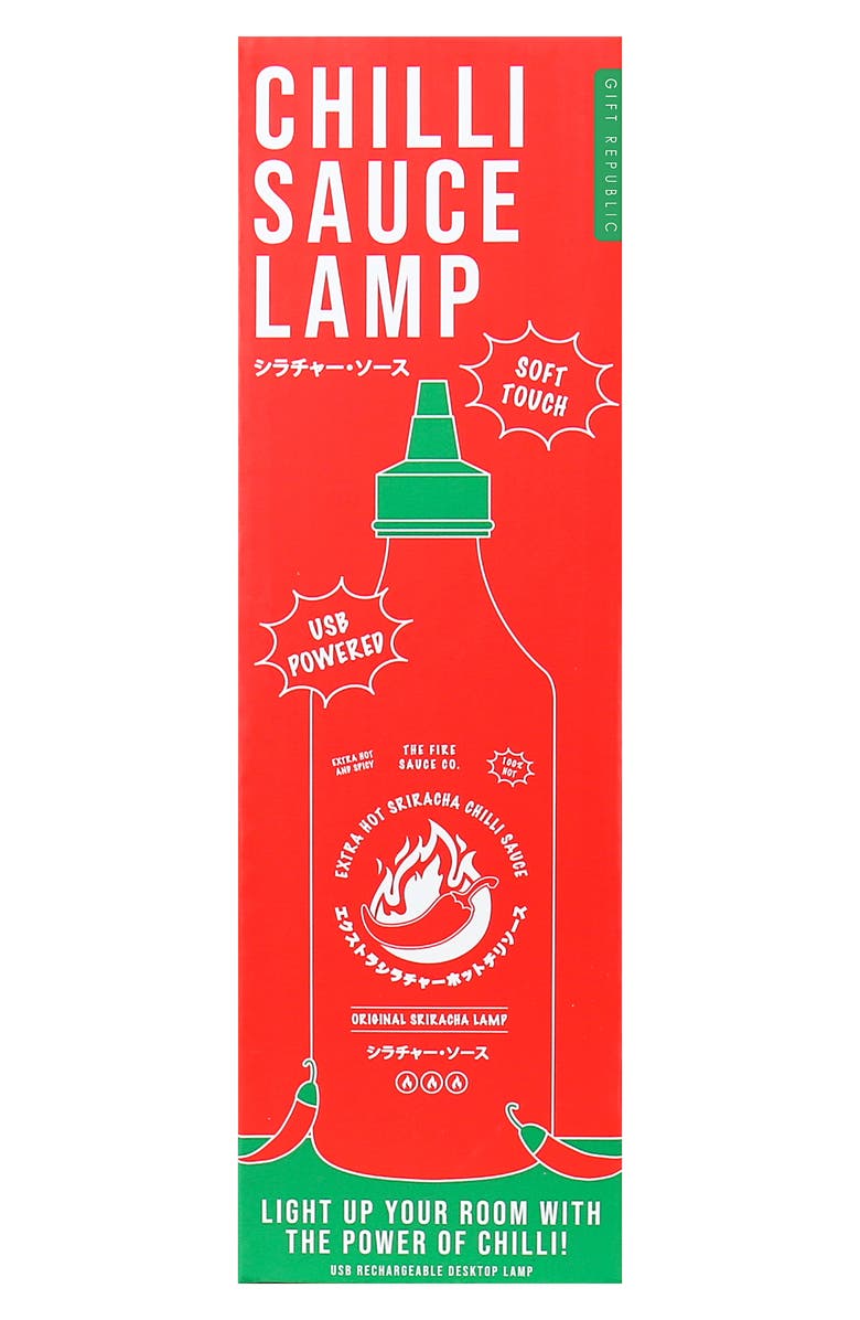 GIFT REPUBLIC Chilli Sauce Bottle Squeezy Lamp, Alternate, color, Red