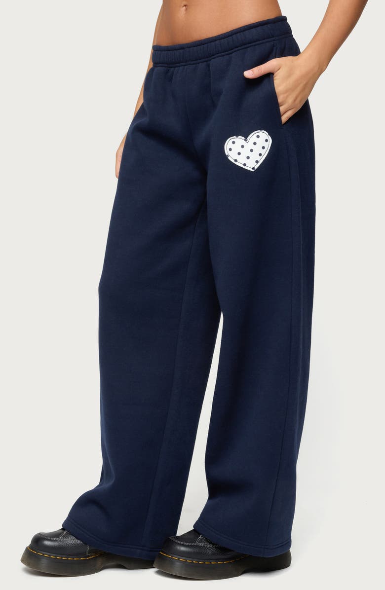 EDIKTED I Heart London Sweatpants, Alternate, color, Navy