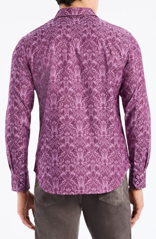 Robert Graham Highland Stretch Cotton Button-up Shirt In Purple