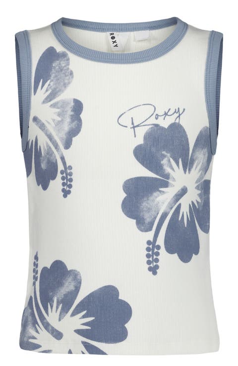Kids' Hibiscus Stamp Stretch Cotton Tank (Big Kid)