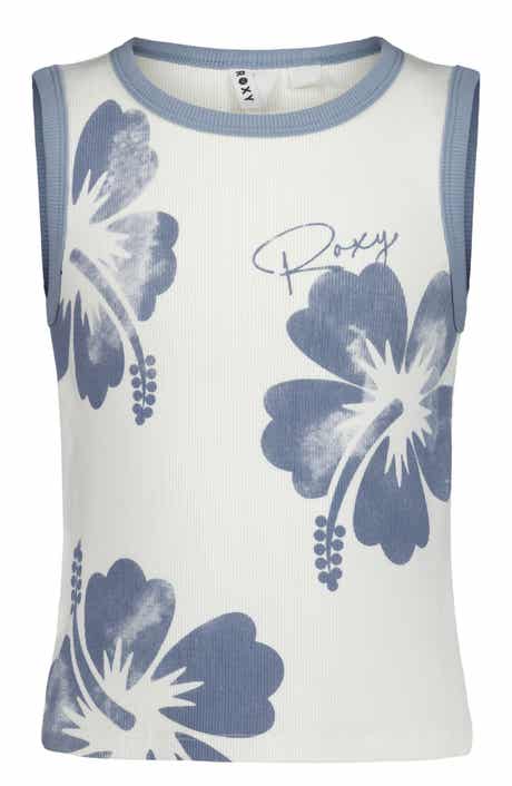 Roxy Kids' Hibiscus Stamp Stretch Cotton Tank