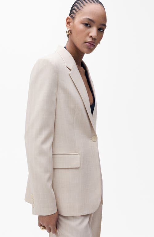 Mango Structured Jacket In Nude