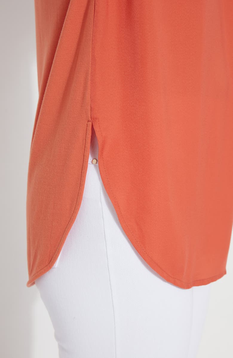 Lysse ́ Stevie V-Neck Satin Top, Alternate, color, Vibrant Apricot