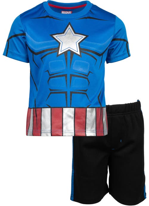 Marvel T-shirt & Mesh Shorts Set In Multi