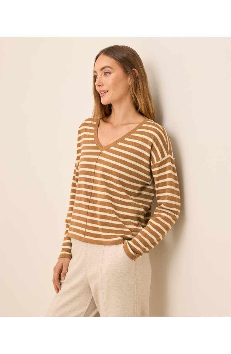 Pact Organic Cotton Classic Fine Knit Relaxed Sweater, Alternate, color, Del Norte Stripe