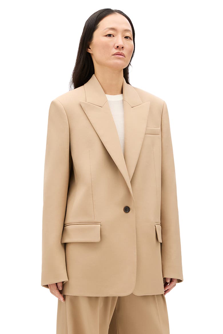 Wool Oversized Tailored Jacket, Main, color, Camel