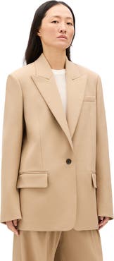 Another Tomorrow Wool Oversized Tailored Jacket