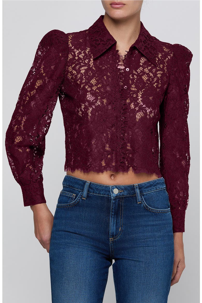 Anita Lace Shirt, Main, color, DEEP SANGRIA