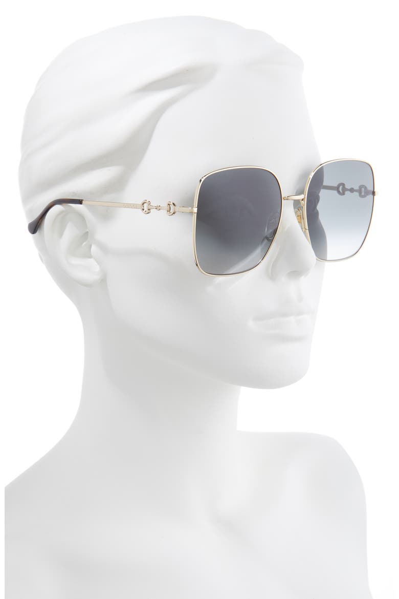 61mm Gradient Square Sunglasses, Alternate, color, GOLD/ GREY GRADIENT