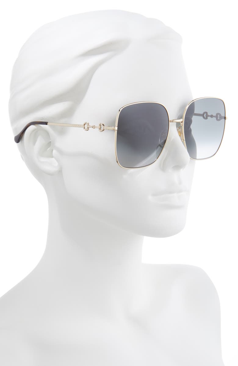 Gucci 61mm Gradient Square Sunglasses, Alternate, color, 