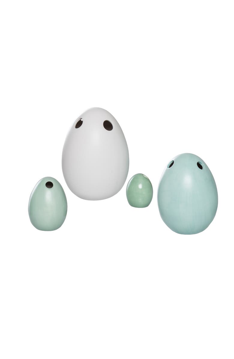 Transpac Ceramic Egg Vases Set of 4 Multicolored for Floral Display and Home Decor, Alternate, color, Multicolored