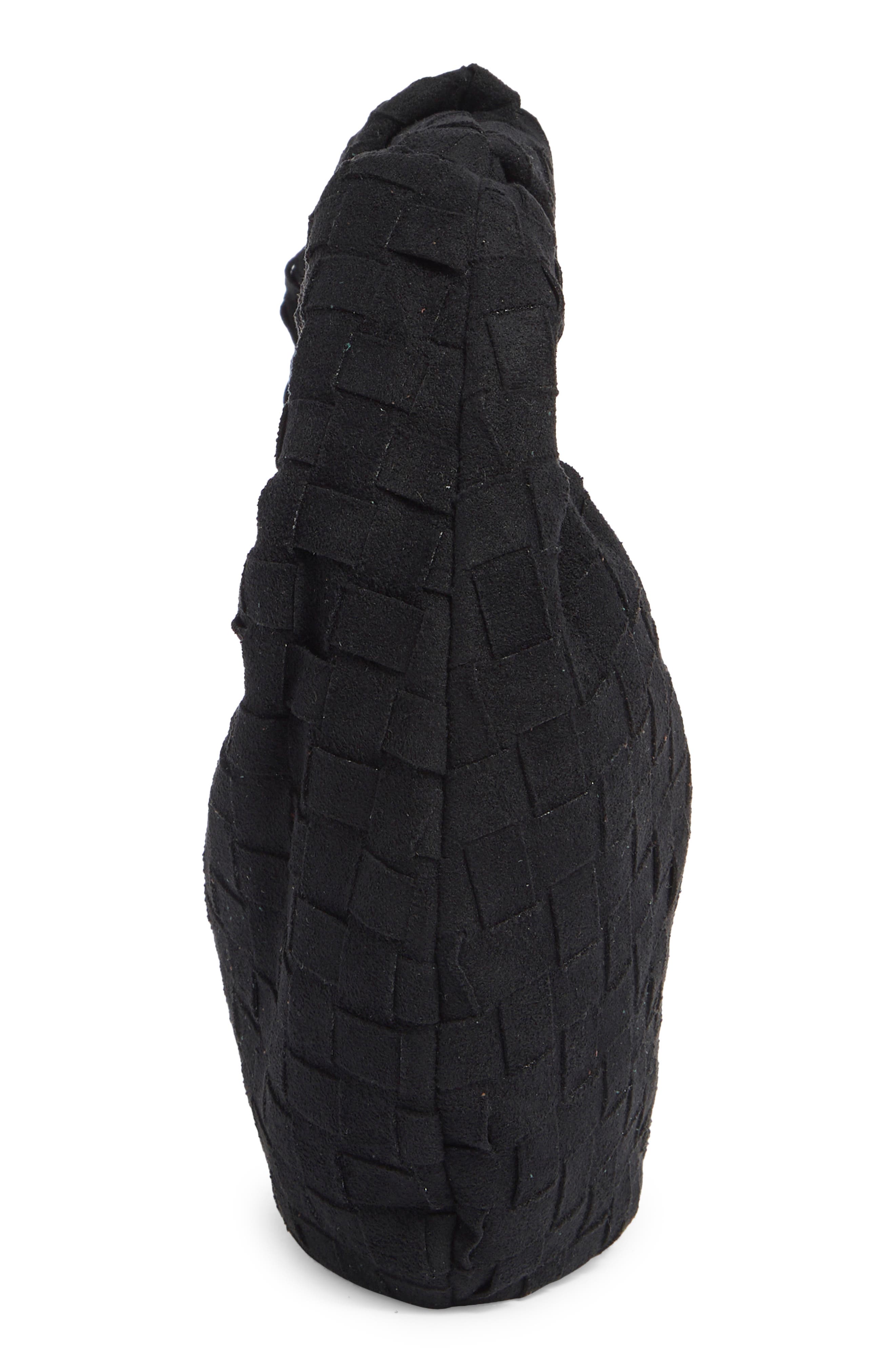 URBAN EXPRESSIONS HANDBAGS Woven Faux Suede Clutch, Alternate, color, Black