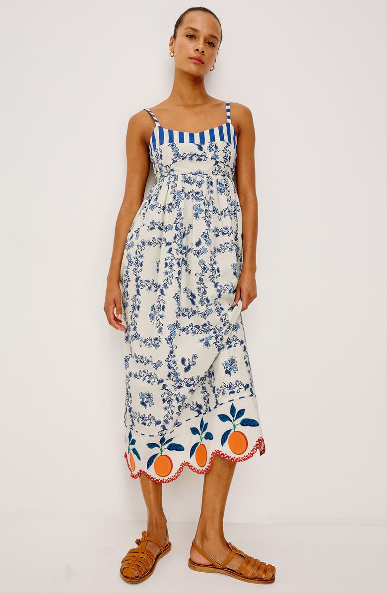 Rails Lexie Floral Border Print Cotton Dress, Alternate, color, Ceramic Floral