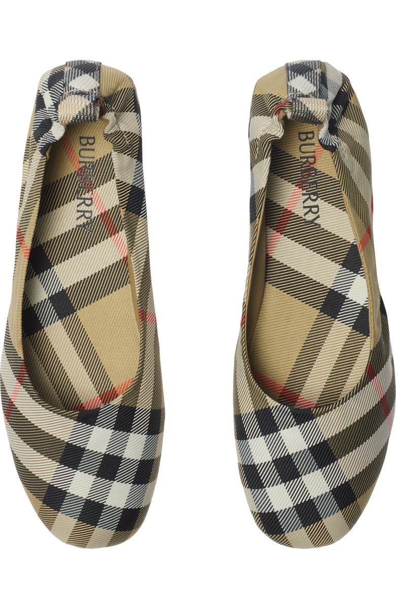 Burberry Check Ballerinas, Alternate, color, Sand Beige
