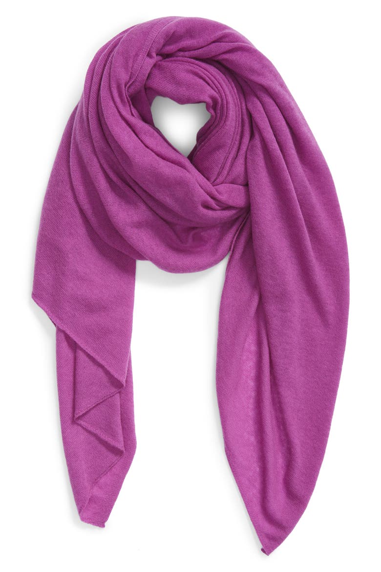 Lightweight Cashmere Scarf, Alternate, color, PURPLE SPARKLE