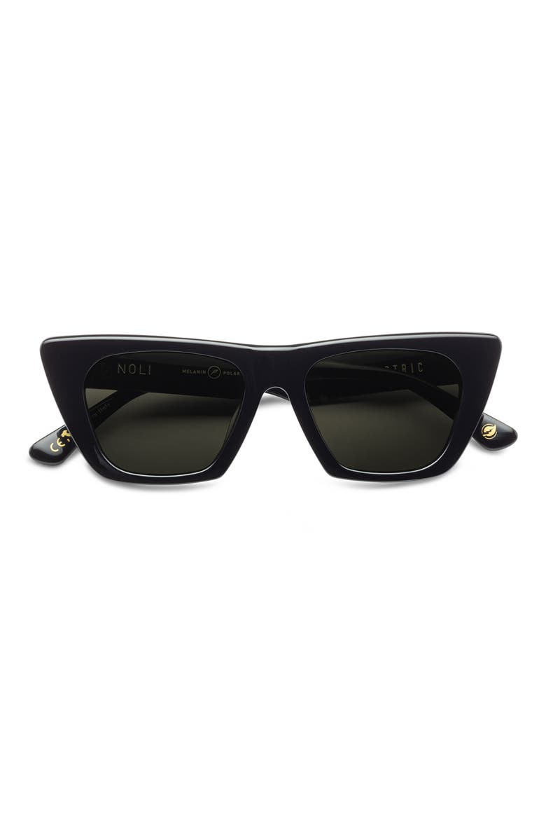 Noli 50mm Polarized Cat Eye Sunglasses, Alternate, color, GLOSS BLACK/ GREY POLAR